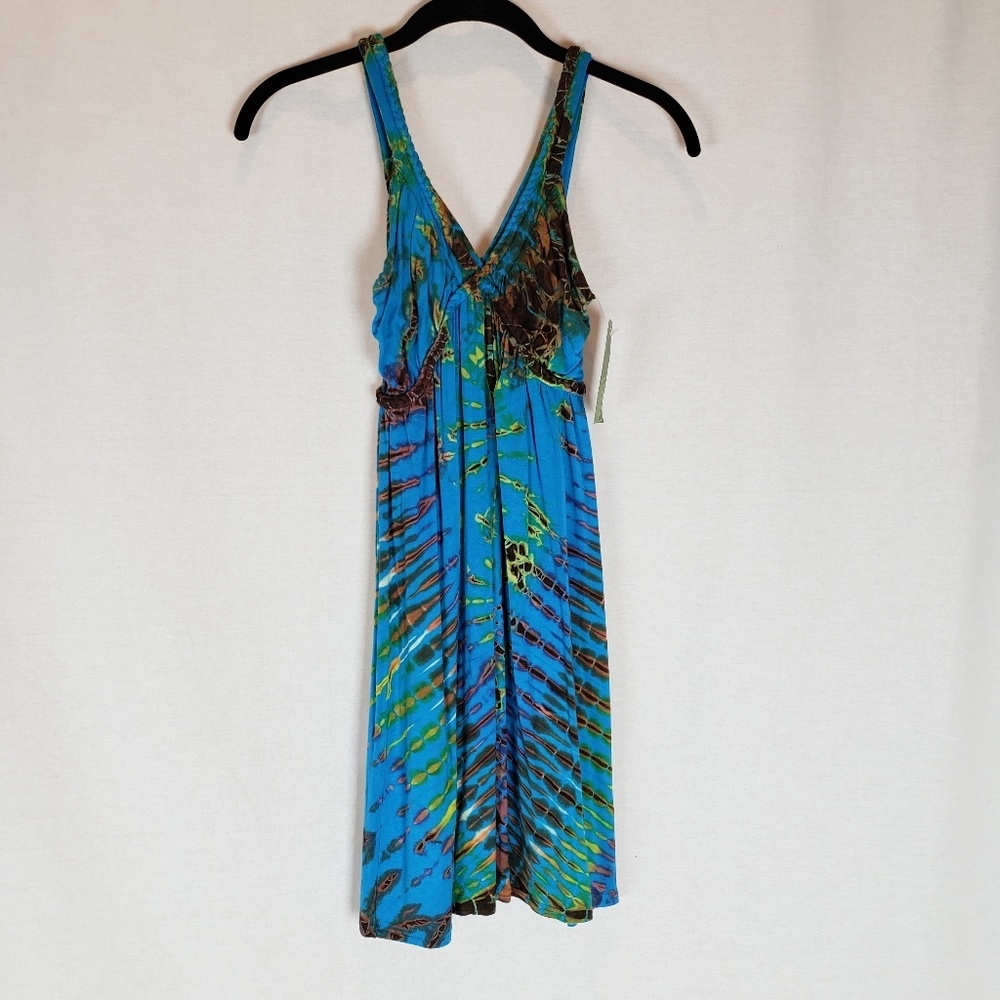 Clea Ray Turquoise rope dress Rayon/Span NWT-Small